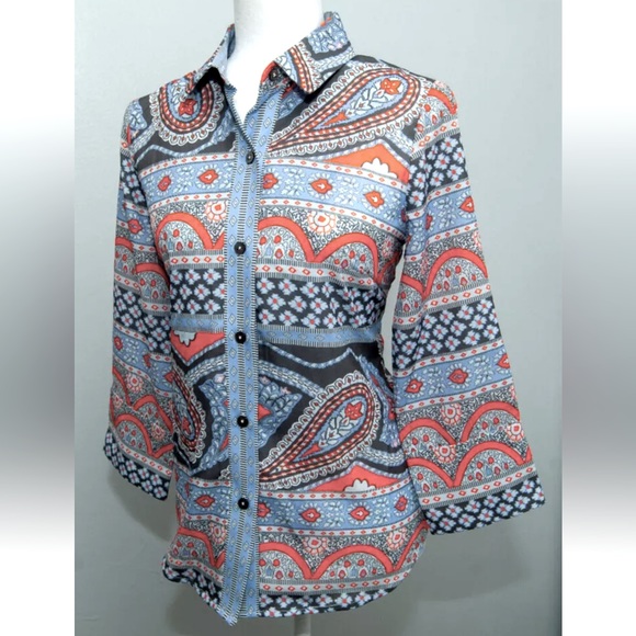 Tulip Gretchen Womens Button Down Shirt in Portland Large